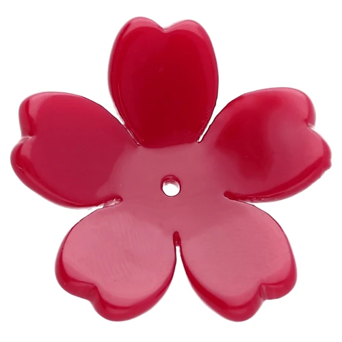 Pendente a forma di fiore in acetato da 25 mm - Rosso scuro x1