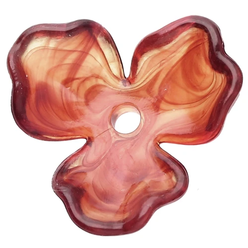 Pendente a forma di fiore in acetato da 23,5 mm - marmo ambra x1