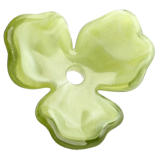 Pendente a forma di fiore in acetato da 23,5 mm - Marmo oliva x1