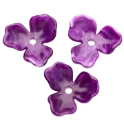 Pendente a forma di fiore in acetato da 23,5 mm - Marmo viola scuro x1