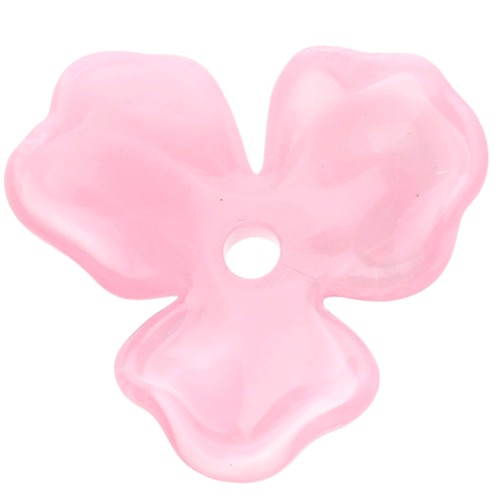 Pendente a forma di fiore in acetato da 23,5 mm - Marmo rosa chiaro x1