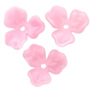Pendente a forma di fiore in acetato da 23,5 mm - Marmo rosa chiaro x1
