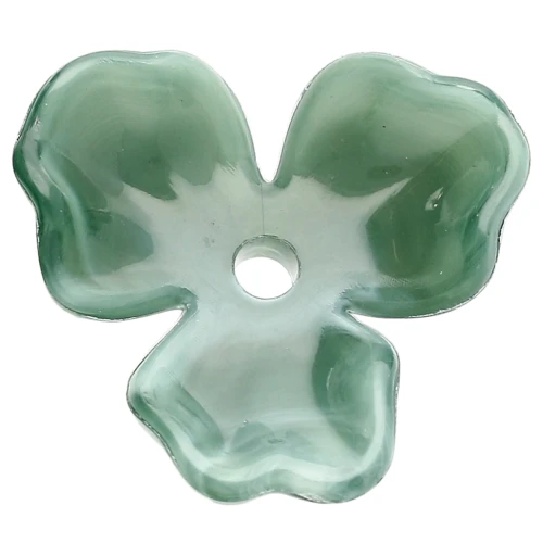 Pendente a forma di fiore in acetato da 23,5 mm - Marmo verde abete x1