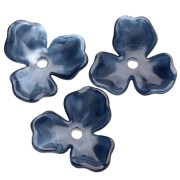 Pendente a forma di fiore in acetato da 23,5 mm - Marmo blu scuro x1