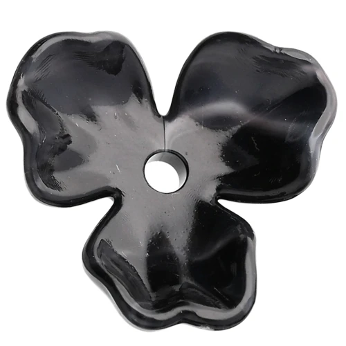 Pendente a forma di fiore in acetato da 23,5 mm - Marmo nero x1