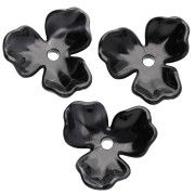 Pendente a forma di fiore in acetato da 23,5 mm - Marmo nero x1