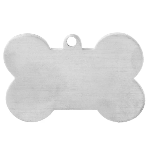 Pendente a forma di osso ImpressArt 27x41 mm - Targhetta per cani - Alluminio x1