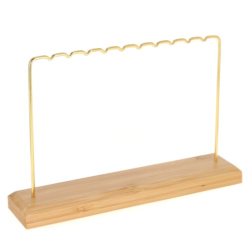 Portagioie - Espositore per gioielli 15x23 cm in metallo e legno - Dorato x1