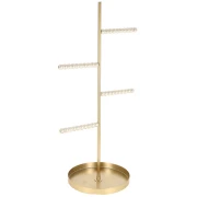 Portagioie - Espositore per bracciali e collane 35x17 cm con perle in ABS - Bianco