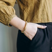 Bracciale in perline da 62 mm - larghezza 10 mm - acciaio inossidabile 304 Dorato x1