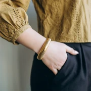 Bracciale con perline da 68 mm - larghezza 16 mm - acciaio inossidabile 304 Dorato x1