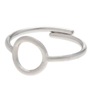 Anello regolabile con motivo traforato, 10 mm - Taglie da 50 a 56 - Acciaio inossidabile 304L x1