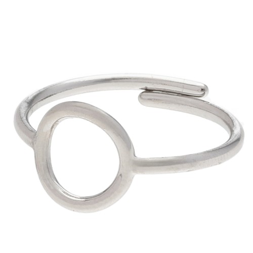 Anello regolabile con motivo traforato, 10 mm - Taglie da 50 a 56 - Acciaio inossidabile 304L x1