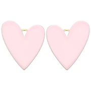 Rosa - Pendentifs coeur 38x30 mm avec résine époxy - Acier inoxydable 304 Doré - Rose x2 Pendentifs coeur 38x30 mm avec résine époxy - Acier inoxydable 304 Doré - Rose x2