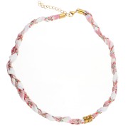 Collana intrecciata in acciaio inossidabile 304 Dorato - bianco - rosa x40 cm