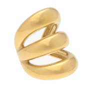 Bracciale per orecchio - Bague d'oreille large triple anneaux 17x13 mm - Acciaio inossidabile 304 Dorato x1|raw }}