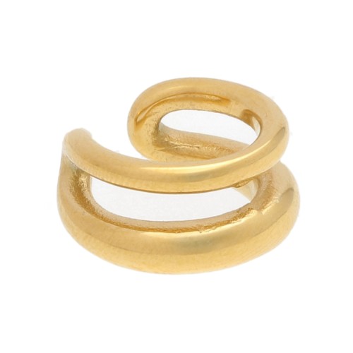 Bracciale per orecchio - Bague d'oreille grande doppio anneau 16 mm - Acciaio inossidabile 304 Dorato x1