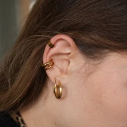 Bracciale per orecchio - Bague d'oreille grande doppio anneau 16 mm - Acciaio inossidabile 304 Dorato x1