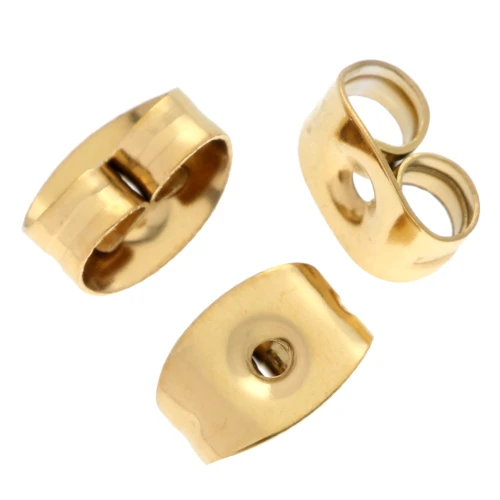 Farfalline - Poussettes pour Orecchini 6x4 mm - Acciaio inossidabile 304 Dorato x10