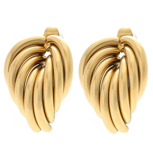 Orecchini design 25x19 mm - Acciaio inossidabile 304 Dorato x2