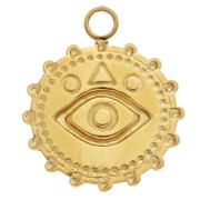 Pendente rotondo in resina epossidica e occhio da 22 mm - Acciaio inossidabile 304 Dorato - Multicolore