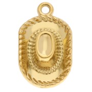 Pendente a forma di cappello da cowboy 23x14 mm - Acciaio inossidabile 304 Dorato x1
