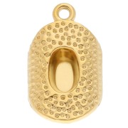 Pendente a forma di cappello da cowboy 23x14 mm - Acciaio inossidabile 304 Dorato x1
