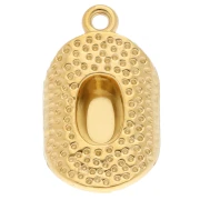 Pendente a forma di cappello da cowboy 23x14 mm - Acciaio inossidabile 304 Dorato x1