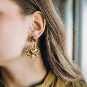 Ex-voto pendente a forma di cuore 37x33 mm - Acciaio inossidabile 304 Dorato x1