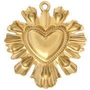 Ex-voto pendente a forma di cuore 37x33 mm - Acciaio inossidabile 304 Dorato x1