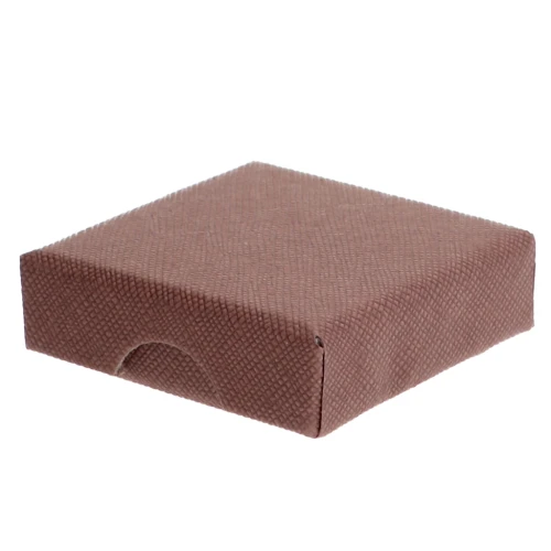 Scatola fantasia per gioielli in cartone 5x5x1,5 cm - Marrone x1