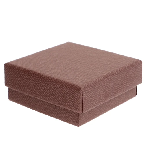 Scatola portagioie fantasia per set di cartone 7x7x3,5 cm - Marrone x1