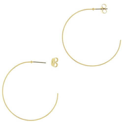 40 mm Orecchini a cerchio da decorare in acciaio inossidabile 304L x2