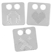 Regalo - Ciondolo Pixel a doppio foro in argento 925 da 12 mm - Design casuale x1