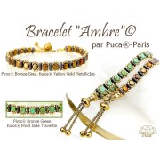 Perle di vetro Piros® by Puca® 2x5 mm - Verde bronzo x10g