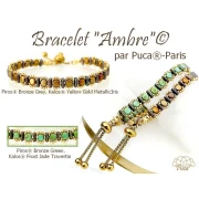 Perle di vetro Piros® by Puca® 2x5 mm - Verde bronzo x10g