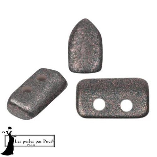 Perle di vetro Piros® by Puca® 2x5 mm - Grigio bronzo x10g