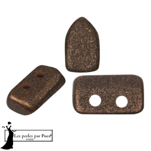 Perle di vetro Piros® by Puca® 2x5 mm - Bronzo Marrone x10g