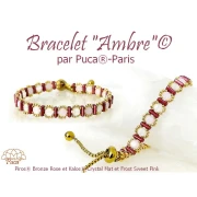 Perle di vetro Piros® by Puca® 2x5 mm - Bronzo rosa x10g