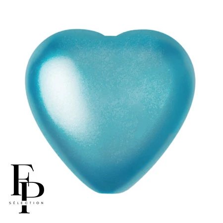 Perla di vetro a cuore 16x15 mm - Acqua pastello x1