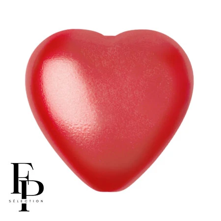 Perla di vetro a cuore 16x15 mm - Corallo scuro pastello x1