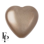 Perla di vetro a cuore 16x15 mm - Pastello marrone chiaro Coco x1|raw }}