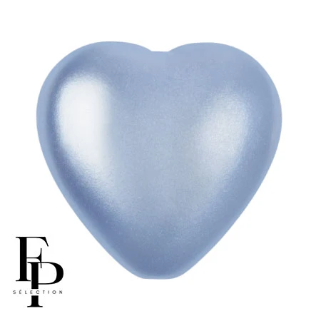Perla di vetro a forma di cuore 16x15 mm - Zaffiro chiaro pastello x1