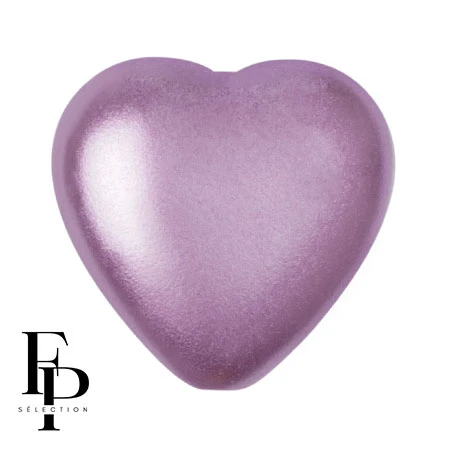 Perla di vetro a cuore 16x15 mm - Pastello Lila x1