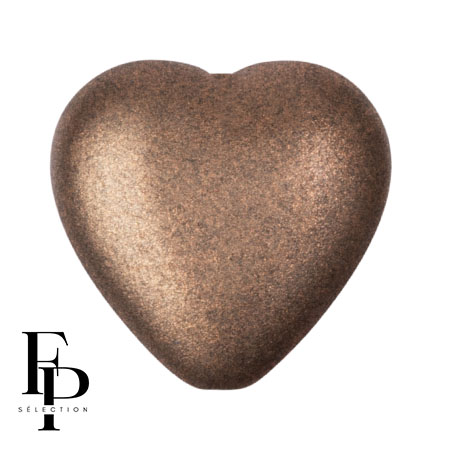 Perla di vetro a cuore 16x15 mm - Bronzo antracite x1