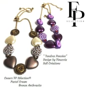 Perla di vetro a cuore 16x15 mm - Bronzo antracite x1