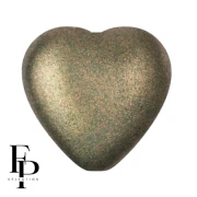Perla di vetro a cuore 16x15 mm - Verde bronzo x1