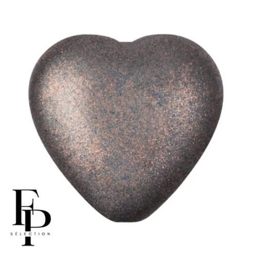 Perla di vetro a cuore 16x15 mm - Grigio bronzo x1