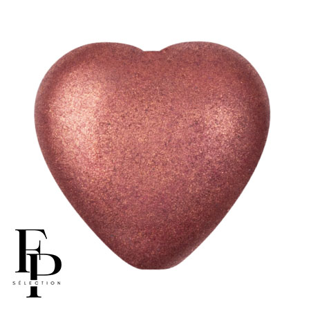 Perla di vetro a cuore 16x15 mm - Bronzo rosa x1