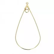 Orecchini a perno gocce un cerchio 52x25 mm Dorato con oro fino x2